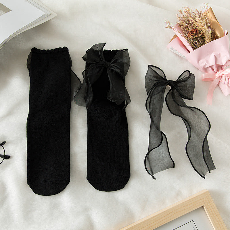 Lolita Cute Soft Girl Satin Lace Socks