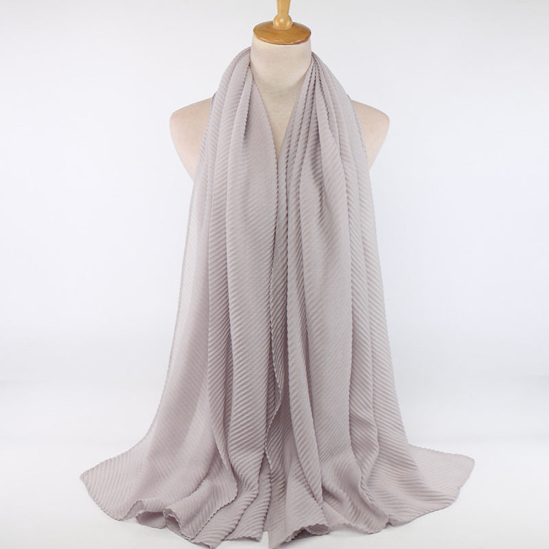 Pleated cotton women's scarf