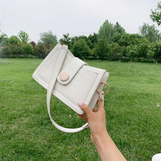 Vintage stone pattern one-shoulder armpit bag