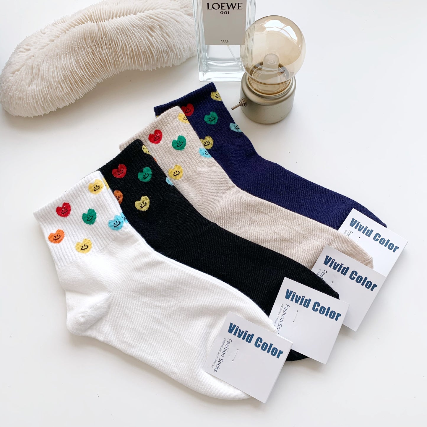 New color love women's lovely medium tube socks