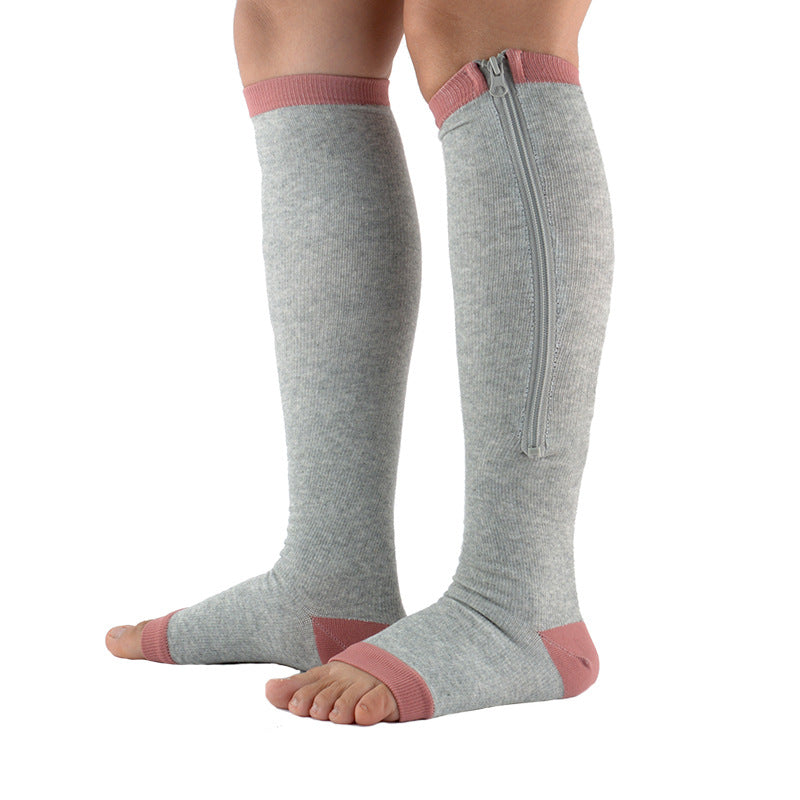 Zipper pressure socks
