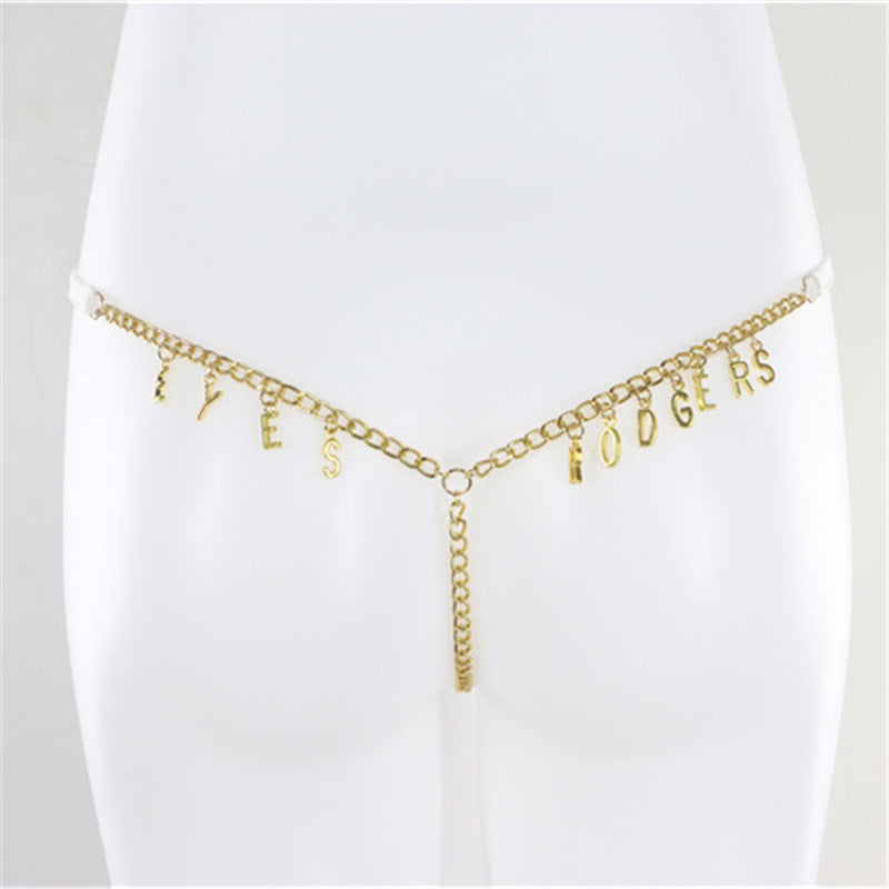 Exy Women Custom Thong With Letter Name Personality G-String Panties Underwear Waist Body Chain Lace Thongs Jewelry Gift