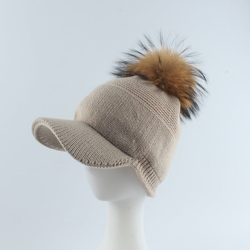 Autumn And Winter Plush Curved Brim Women's