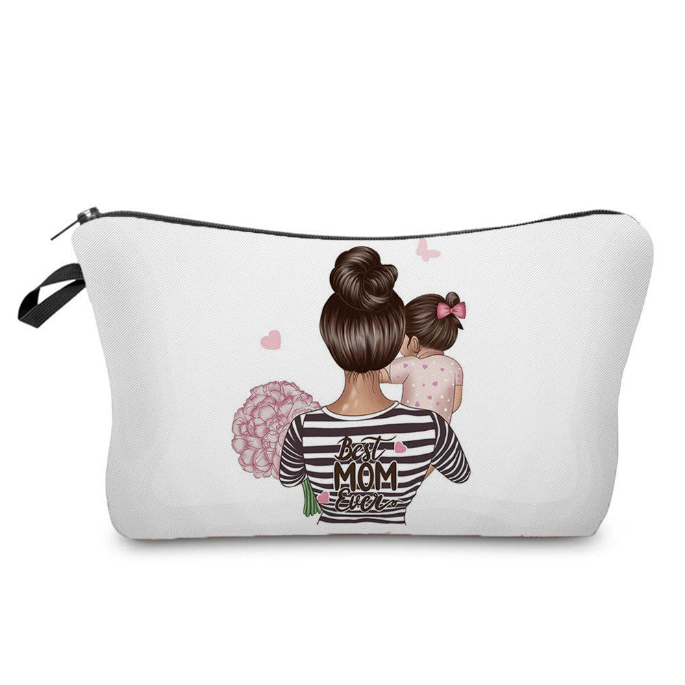 Mother And Daughter Printed Cosmetic Bag Storage And Portable