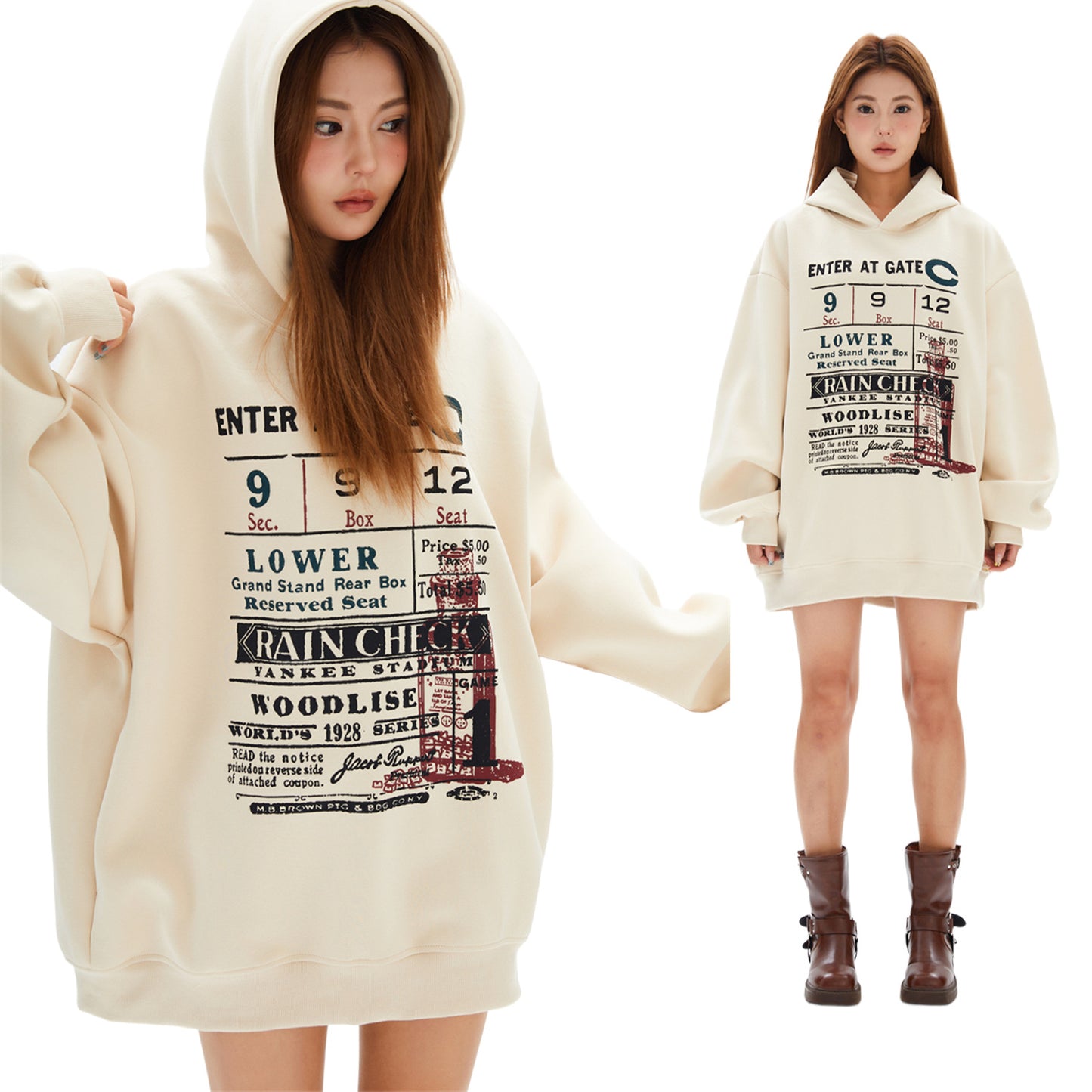 Women's American-style Retro Loose Hooded Sweater