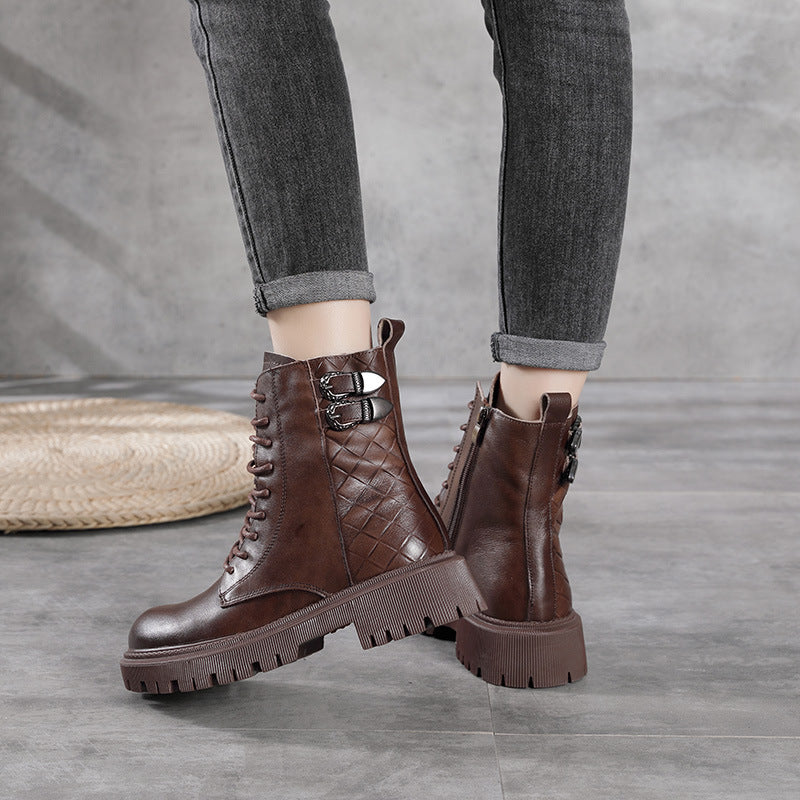 Platform Women's Boots Short Plush Thick Heel Martin Boots