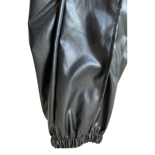 Solid Sexy PU Leather Casual Pants