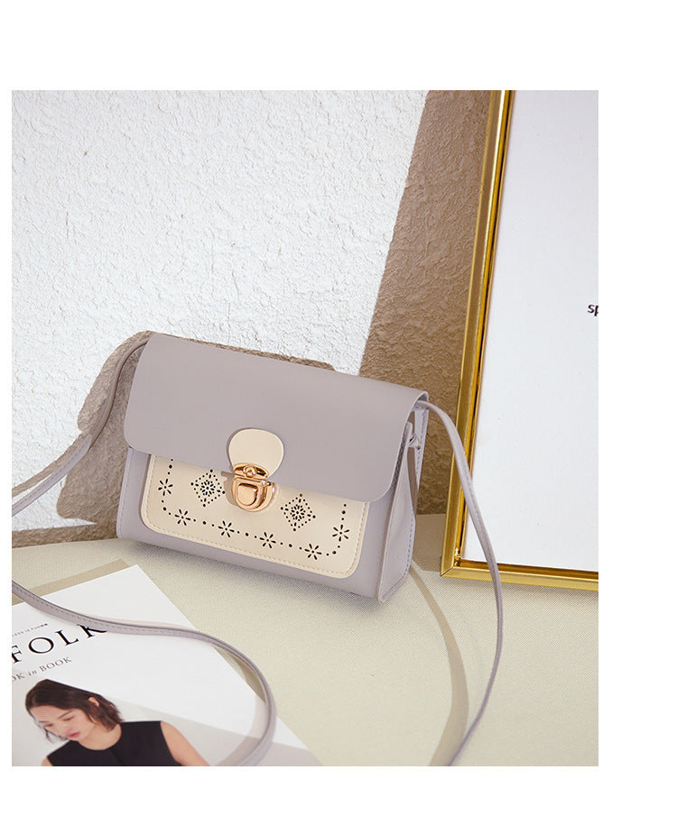 Small square bag double color matching shoulder bag