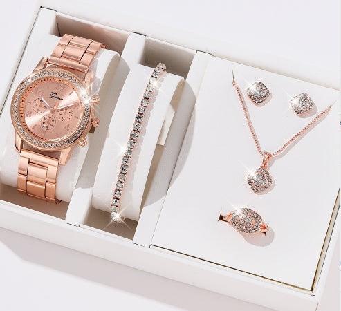 Luxury All-match Diamond Big Rhinestone Women's Five-piece Gift Box