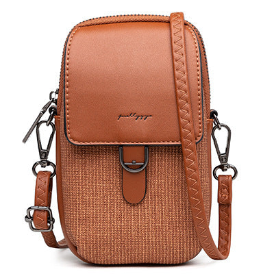 Vertical mobile phone shoulder bag