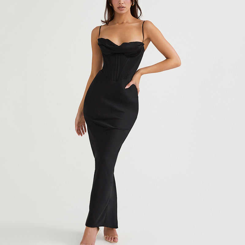 High-end Photogenic New Velvet Collar Draped Dress
