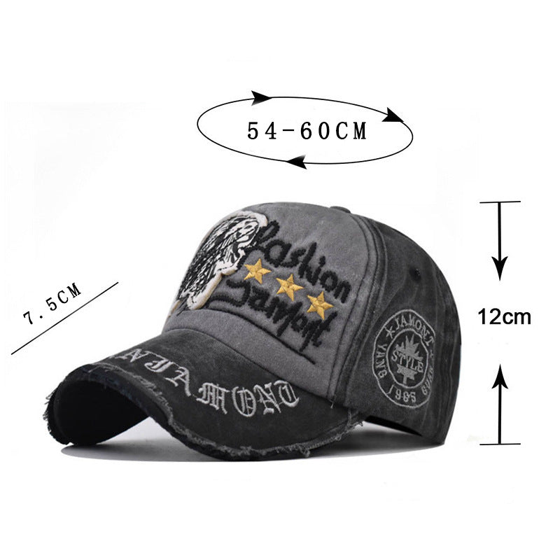 Embroidered Casual Letter Baseball Cap Distressed Outdoor
