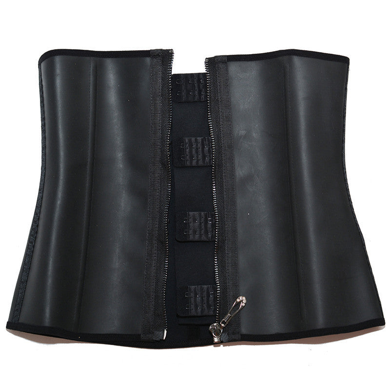 Latex zipper inner breasted smooth waist