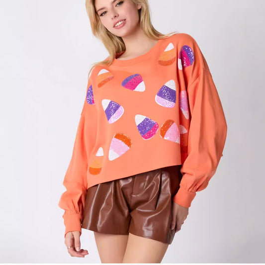 European And American Fashionable Sequins Embroidered Sweater