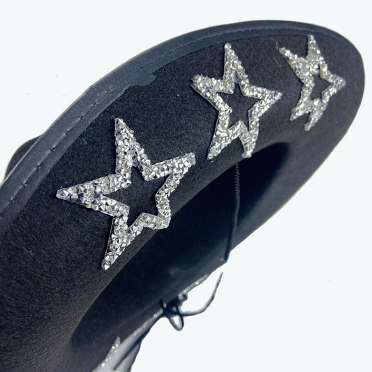 Western Cowboyhat Rhinestone Five-pointed Star Fedora Hat