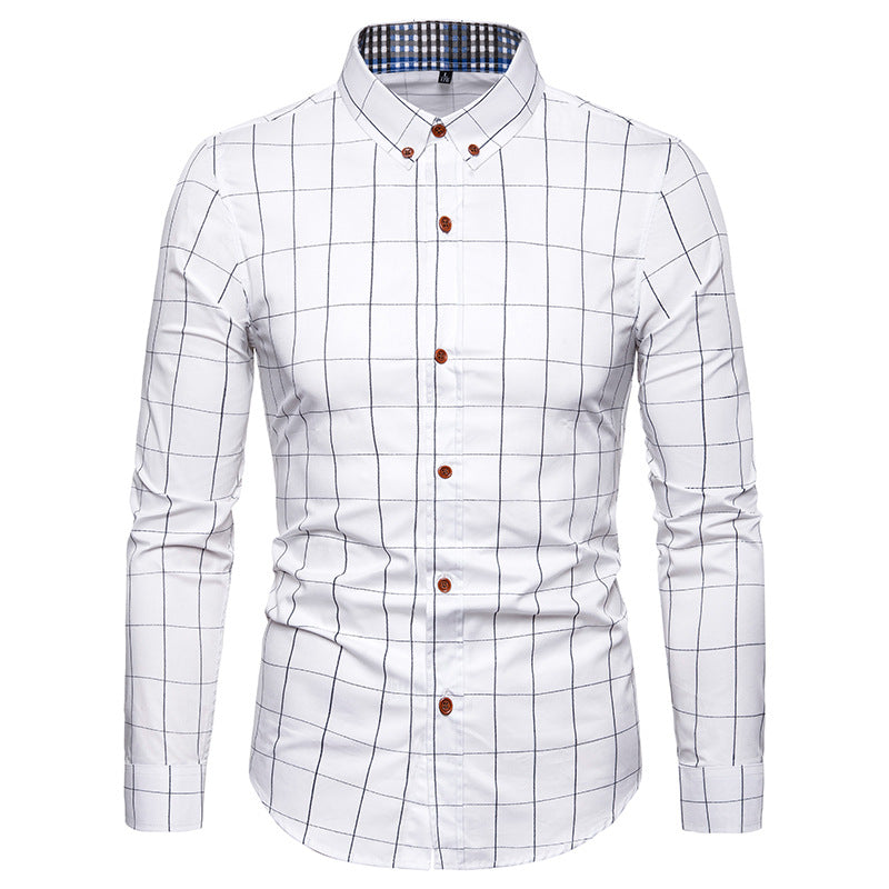 New Mens Slim-fit Floral Long-sleeve Shirt
