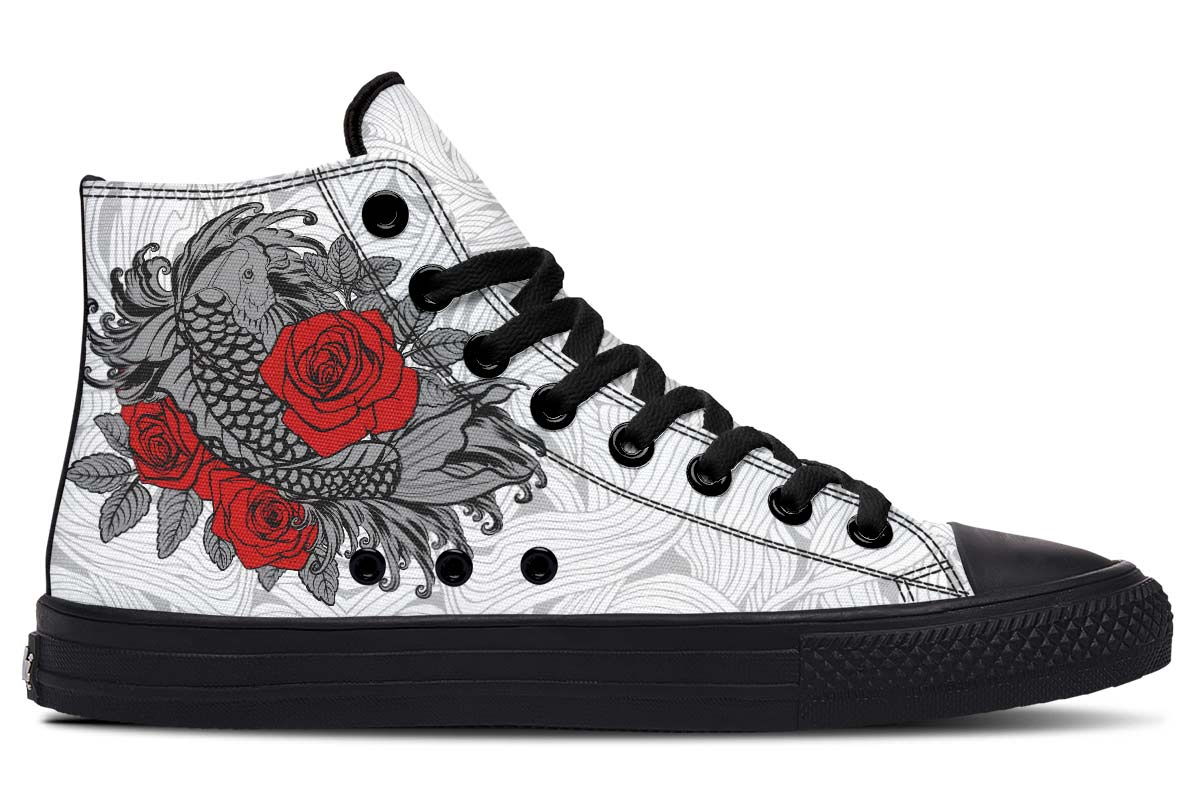 Men's And Women's Fashion Color Printing High-top Canvas Shoes