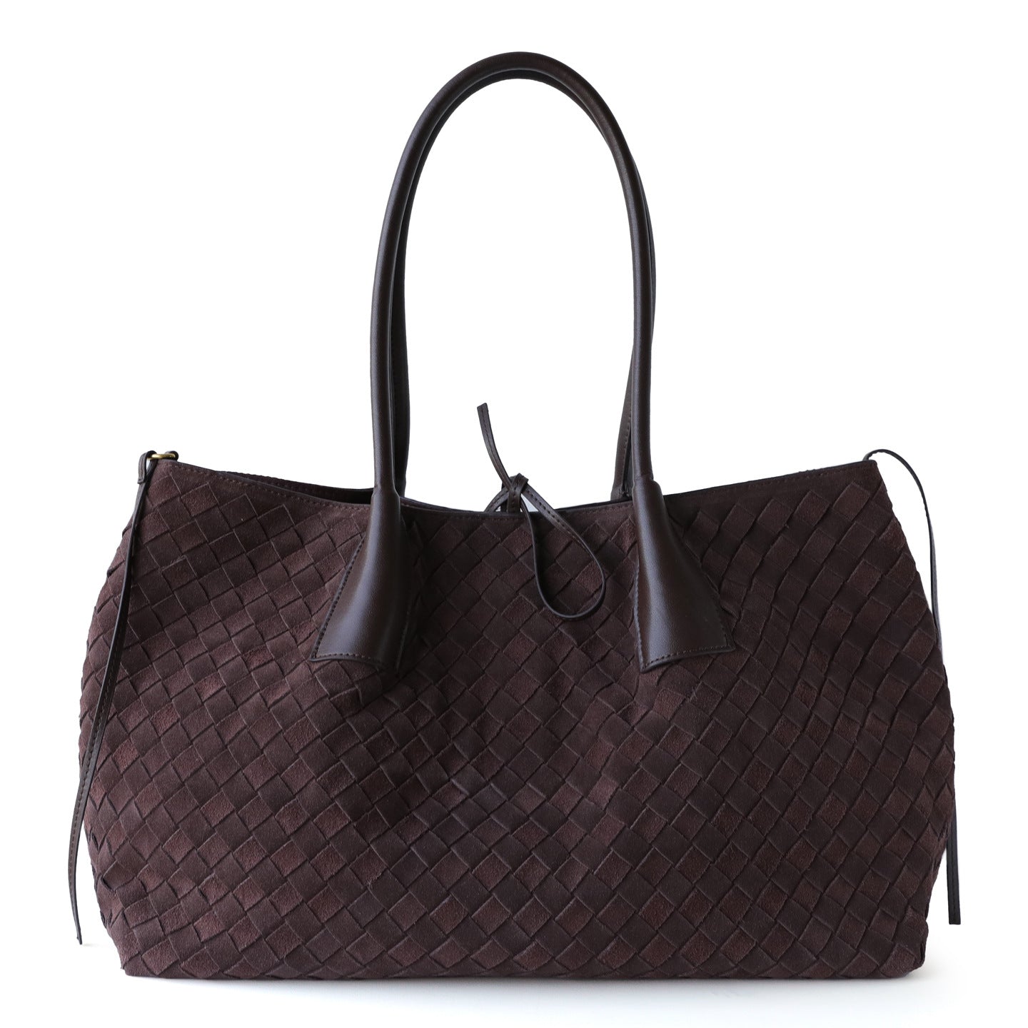 Handwoven Matte Cowhide Tote Bag With Large Capacity