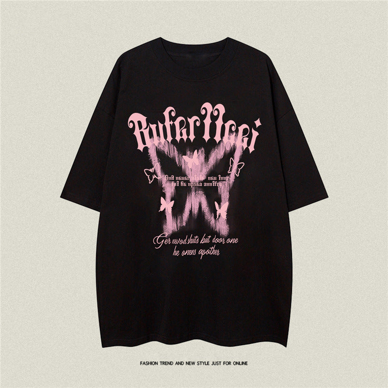 American High Street Butterfly Printed T-shirt For Men And Women