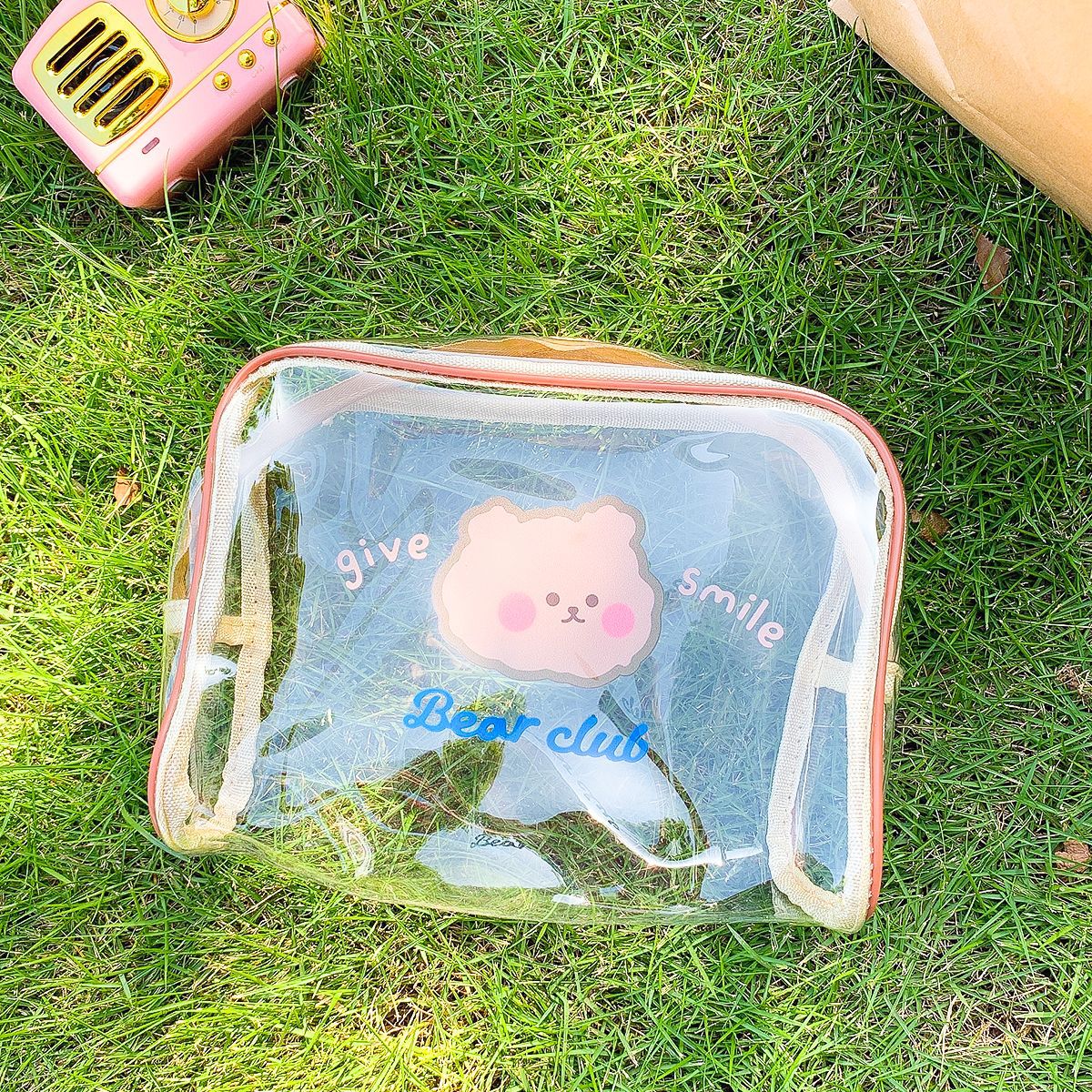 Creative Cartoon Transparent Makeup Waterproof Travel Storage Bag