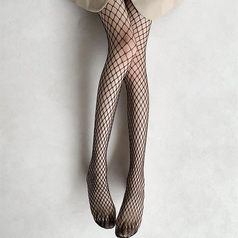 Japansk Lolita Retro Blonde Blød Pige Strømpebukser Sexede Udskårne Netstrømper Ins Hvide Silke Underdel Strømper