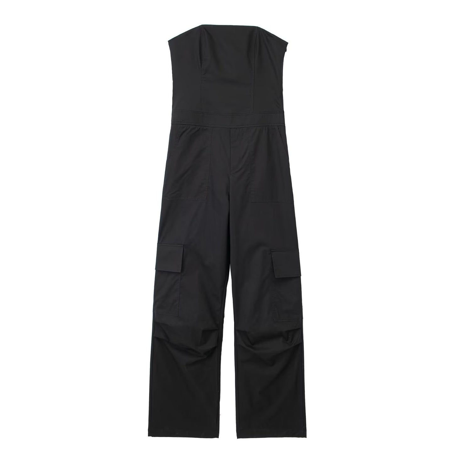 Off Shoulder Design Long Workwear Jumpsuit