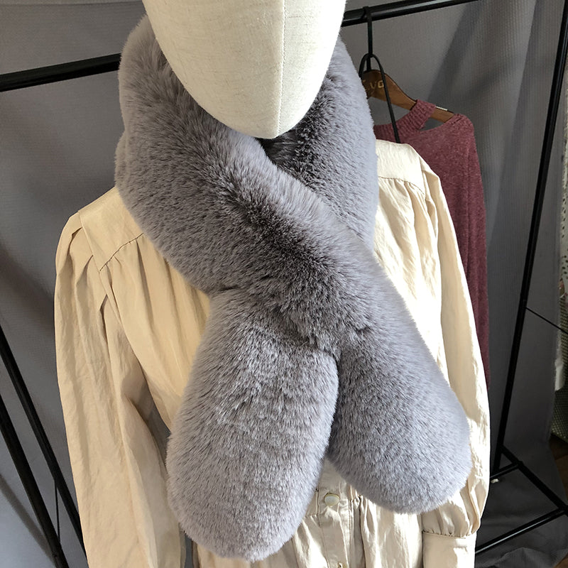 Warm And Thick Imitating Fox Fur Straw And Fur Scarf