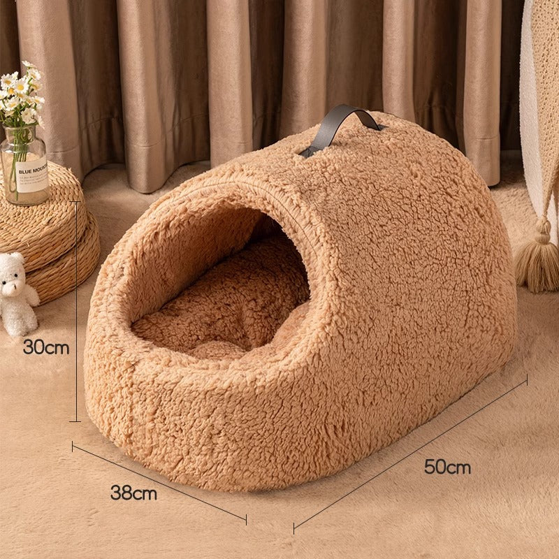 Winter Warm Closed Sense Of Security Removable And Washable Large Lambswool Slippers Cat Nest
