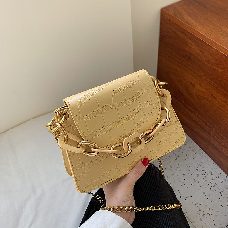 Stone chain small square bag