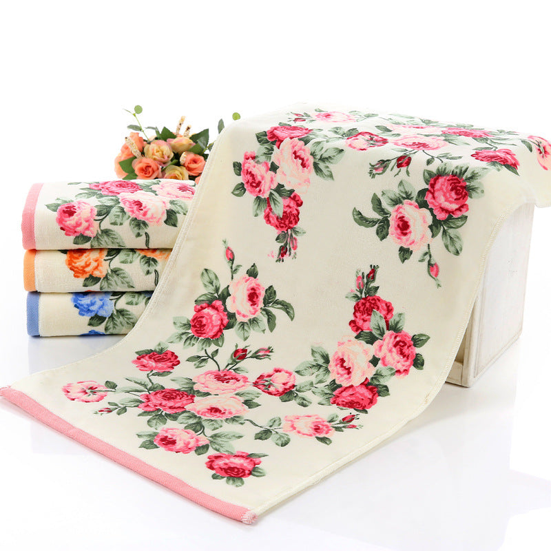 Cotton Towel Bath Towel Printed with Cut Down Peony