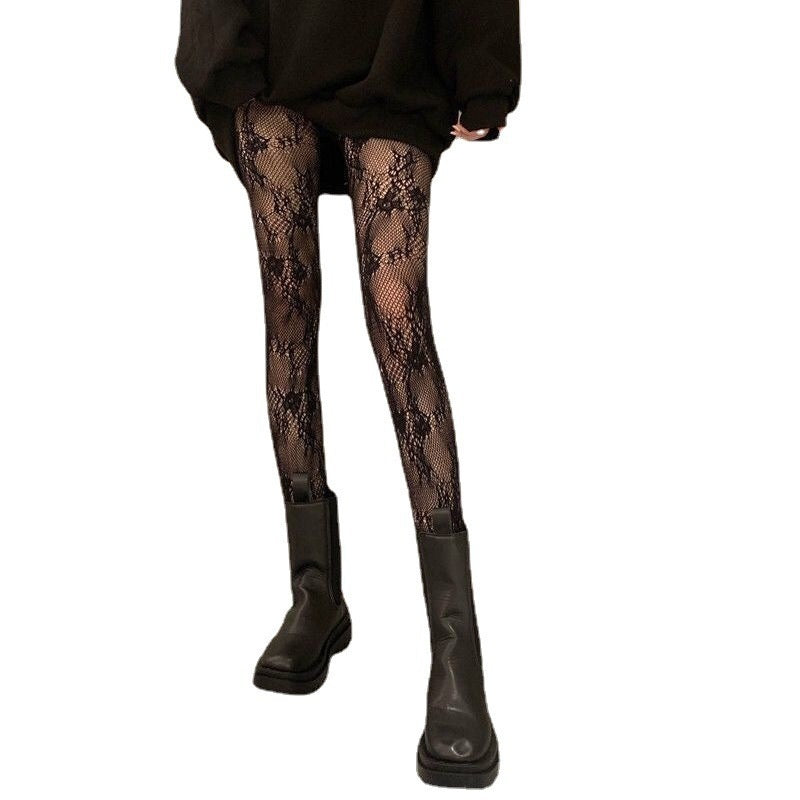 Hollow Lace Mesh Stockings Bottoming Pantyhose Japanese Lolita Retro