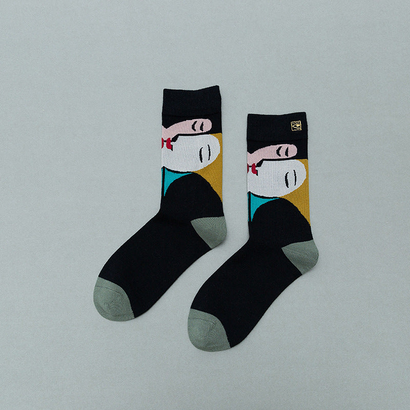 Retro Mid tube socks street art skateboard socks