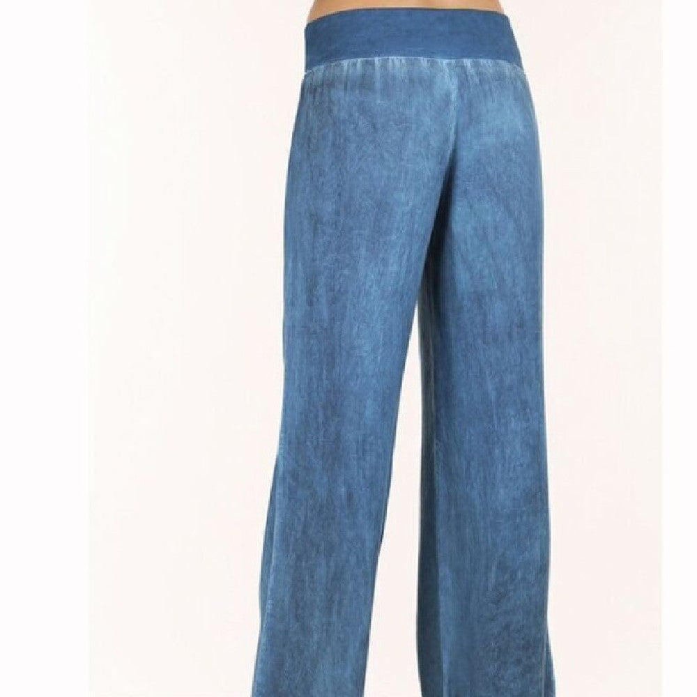 Women's Casual Denim Wide-leg Pants