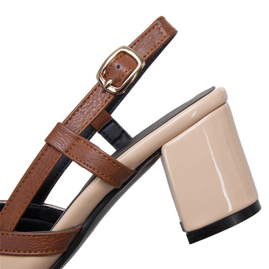 Retro trendy apricot women's shoes