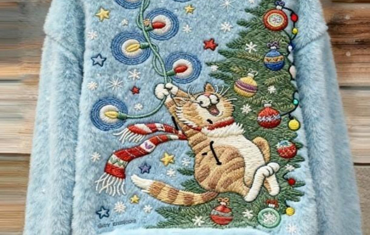 Dame sweatshirt med print