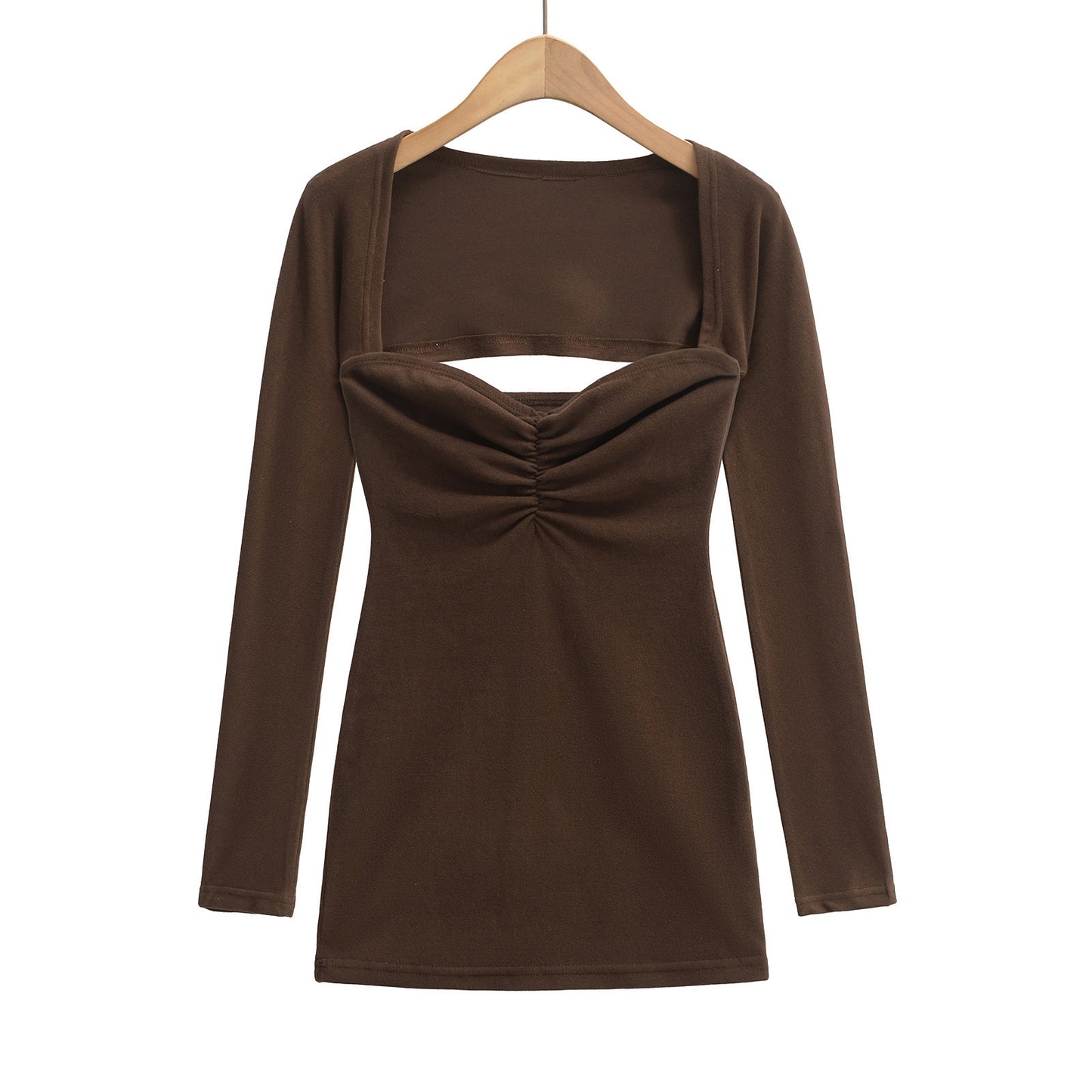 Sleeveless Long-Sleeve Draped Knit Flare Pants Set