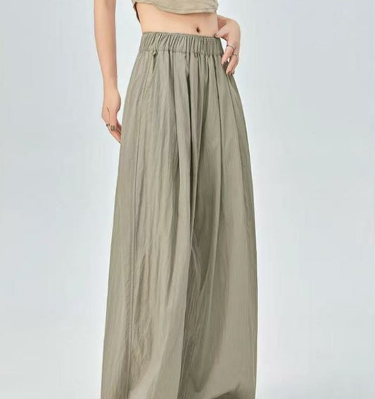 Summer High Waist Thin Man Drooping Lazy Narrow Version Of Wide Leg Pants Drooping