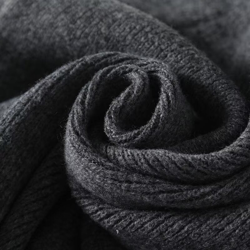Gray Lazy Suit Round Neck Pullover Sweater Skirt