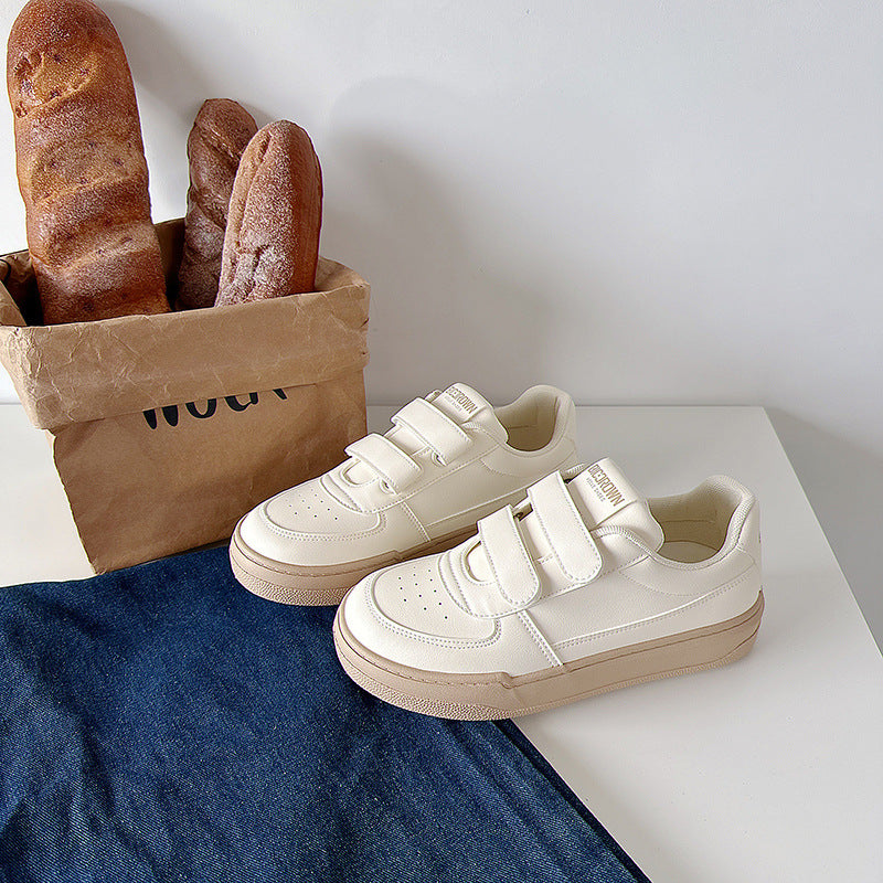 Breathable Korean-style White Sneakers For Students Flat Sole