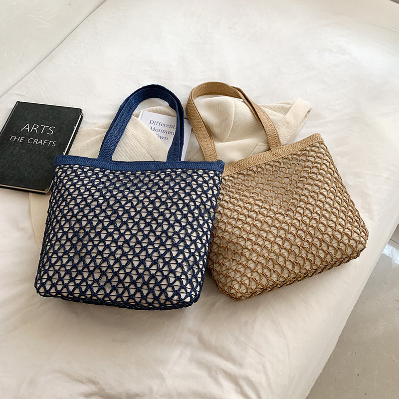 Women's Fashion Simple Straw Hollow Shoulder Bag