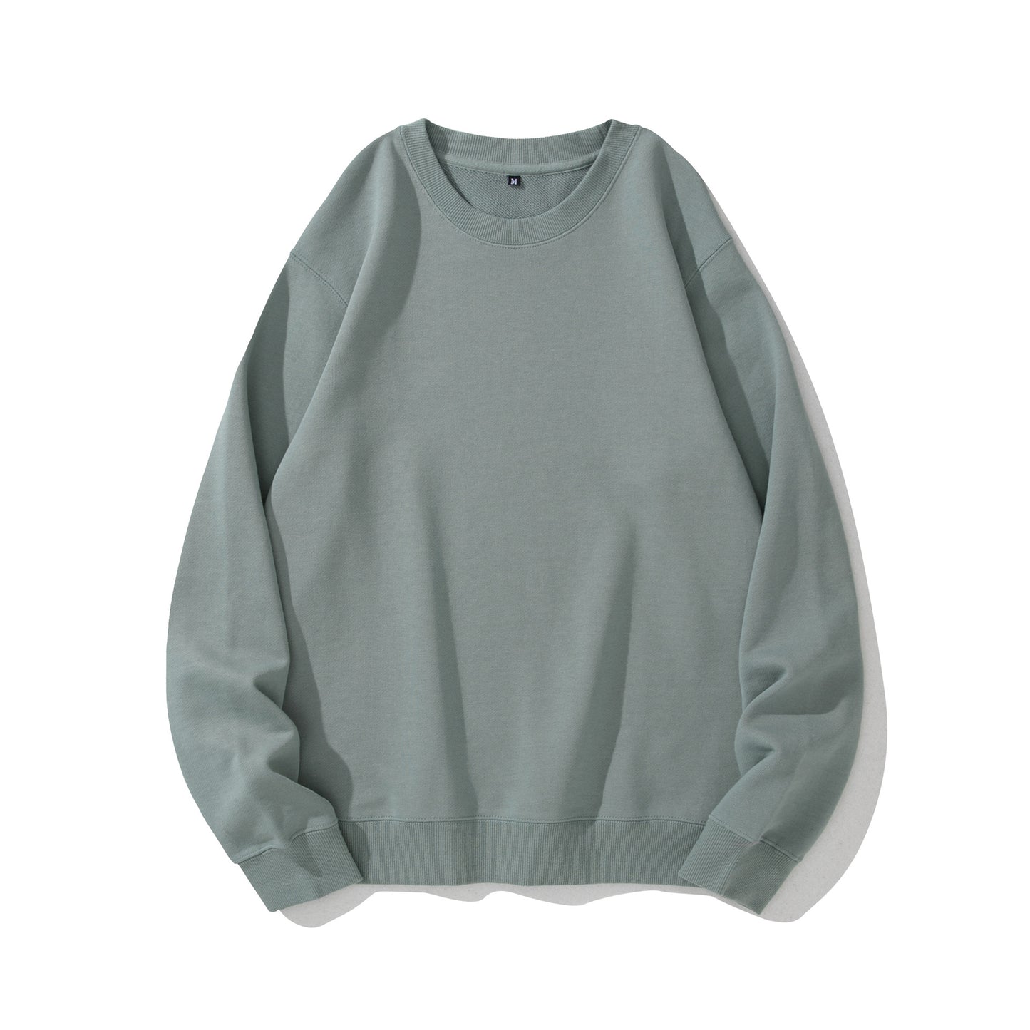 Heavyweight Round Neck Sweater Thickened Terry Solid Color Couple