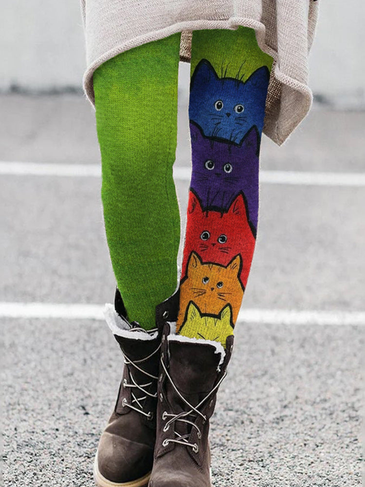 Fitness Sport 3D-printede højtaljede tights