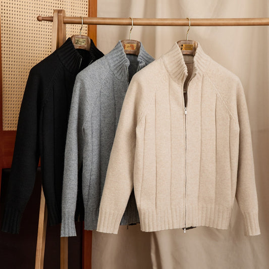 Short, Stylish Wool-blend Sweater For Men