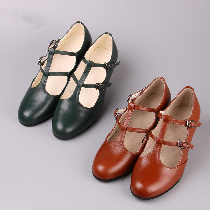 Women's Japanese  Cowhide Handmade Retro Shoes