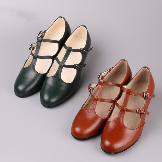 Women's Japanese  Cowhide Handmade Retro Shoes