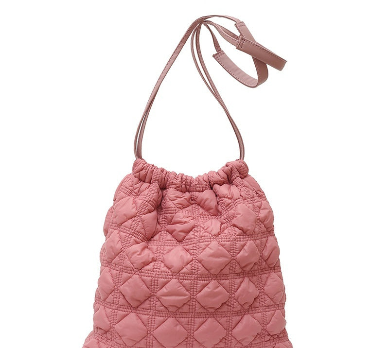 Diamond Bucket Fashion Pleated Crossbody Bag