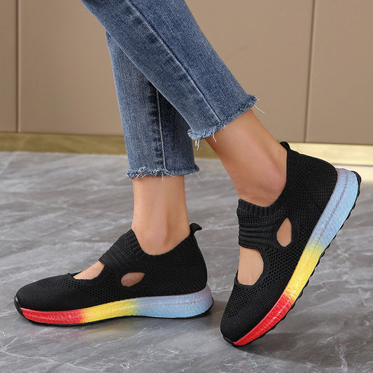 Women's Colorblock Fly Knit Casual Sneakers