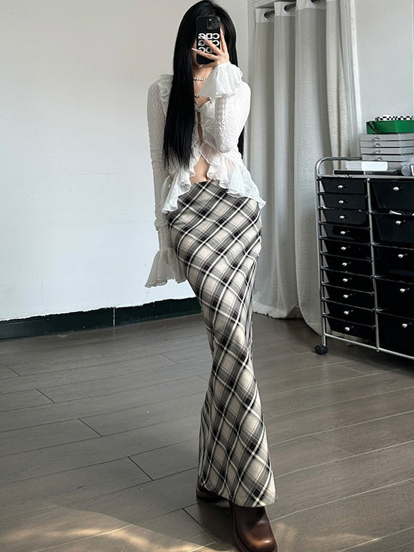 Women's Retro Fashion Rhombus Hip Skirt