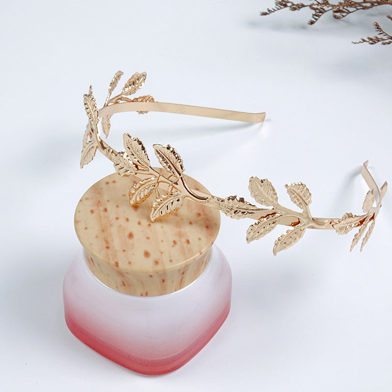 Sweet Metal Leaf Pearl Headband