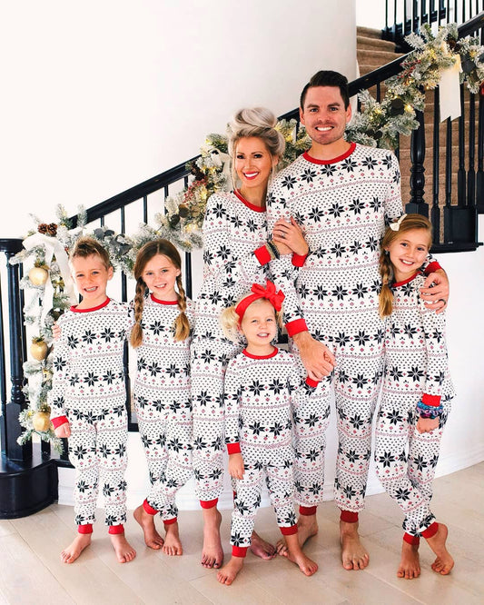 Christmas Print Parent-child Home Service Suit